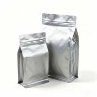 Sachet Doypack ECO grand format en aluminium argenté avec fermeture à glissière pour l'emballage de grains de café, vente en gros