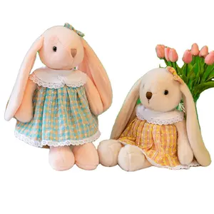 2024厂家批发毛绒兔子玩具可爱连衣裙毛绒兔子玩具女童礼品