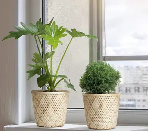 Mand Bamboe Indoor Decoratief Potdeksel Rieten Nieuwe Handgemaakte Natuurlijke Rotan Mand Planter & Plant Potten Groothandel