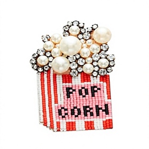 Broche Hecho a Mano, Pendientes de Cuentas Morados de Moda para Mujer, Nuevos Pendientes de Broche de Ángel para Fiesta de Novia, Nuevos Labios de Cuentas a la Moda - Product Image 4