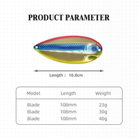 Leurre de pêche OEM 108mm Jet Dodgers en acier inoxydable, cuillère métallique lourde pour eau salée et lac, pour saumon, thon, truite, requin