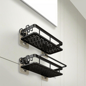 Estante Organizador para Ducha, Adhesivo, Negro, Cesta para Accesorios de Baño - Product Image 2