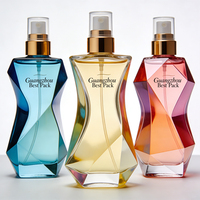 Flacons de crème en verre incurvé facetté de qualité supérieure, 50 ml, réutilisables, contenants cosmétiques de luxe, emballage personnalisé avec logo pour la beauté haut de gamme