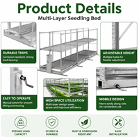 4X8 Serre agricole mobile Ebb Flood Indoor Agriculture Rolling Workbench Table de culture