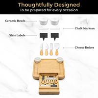 Plateau à fromages personnalisé en forme d'échiquier, plateau de service pour charcuterie, plateau à découper, ensemble cadeau avec plateau à fruits pour Noël