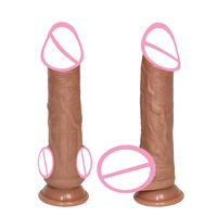 Dildo de Silicona Líquida Súper Suave y Realista con Forma de Gallo, 100% Impermeable, Flexible, con Curvatura de 180 Grados, 390g, Compra al por Mayor