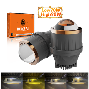 Redsea 12V 24V Tri màu xe dẫn đèn sương mù 120W H3 H8 H11 3 inch sương mù chiếu LED Đèn sương mù laser cho xe màu vàng và trắng - Product Image 1