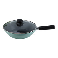 Sartén de 22/24 cm Compatible con Inducción, Libre de PFOA, Apta para Todas las Estufas, Antiadherente, con Tapa de Vidrio
