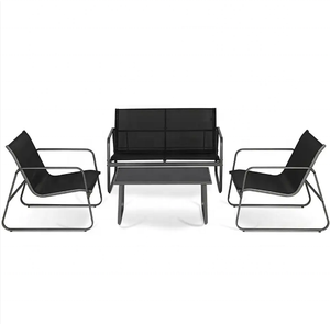 Muebles de Jardin Conjuntos Sofa 4 Plazas Textileno Gris negro Azul moderno patio Garden SOFA set muebles de jardin 4 piezas - Product Image 6