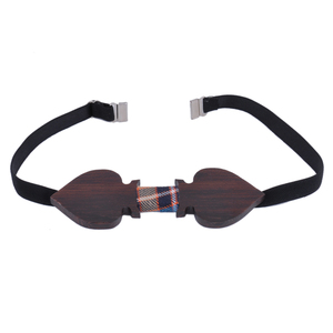 <span class=keywords><strong>Noeud</strong></span> <span class=keywords><strong>papillon</strong></span> élastique en <span class=keywords><strong>bois</strong></span> avec cœur de pêche pour hommes au design unique avec boîte - Product Image 6