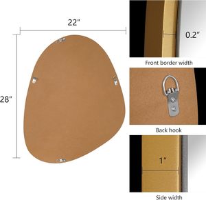 <span class=keywords><strong>Espejos</strong></span> de pared únicos <span class=keywords><strong>decorativos</strong></span> para dormitorio, sala de estar, entrada, <span class=keywords><strong>espejos</strong></span> dorados para decoración de pared, 28 "H X 22" W - Product Image 6