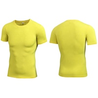 Chemise de Compression rouge à séchage rapide de haut niveau Couche de base Compression Muscle Fit T-shirts de musculation pour hommes Vêtements de sport