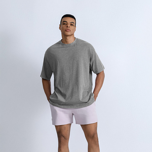 T-shirt da <span class=keywords><strong>uomo</strong></span> personalizzata <span class=keywords><strong>oversize</strong></span> a maniche corte in cotone, di alta qualità, con lavaggio acido, t-shirt da <span class=keywords><strong>uomo</strong></span> bianca, t-shirt da <span class=keywords><strong>uomo</strong></span> neutre - Product Image 6