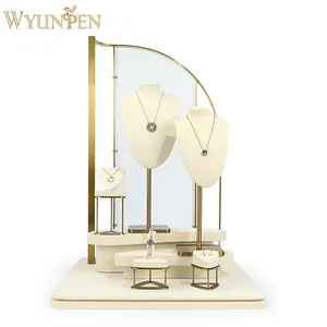 WYP moda jóias exibe para loja luxo jóias exibição adereços microfibra jóias stand display set