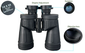 Binoculares de alta potencia 10x50 con enfoque fácil y visión con poca luz Telescopio telémetro al aire libre para observación de aves Caza - Product Image 6