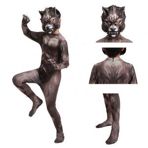 Halloween Cosplay Party Hurlant Loup-Garou Loup Homme Garçon Costume Effrayant Avec Masque 3D - Product Image 2
