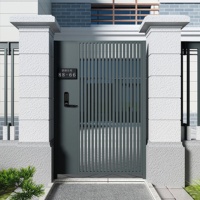 Portes métalliques en aluminium de jardin de villa plus solides et plus sûres Livraison rapide Maison extérieure Porte de cour en métal Matériau personnalisé