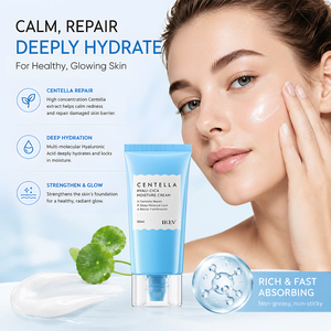 Crema Hidratante Facial OEM de Marca Privada con Centella Asiática y Ácido Hialurónico para Calmar, Humectar y Nutrir la Piel - Product Image 3