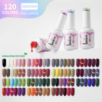 Prix d'usine, 120 couleurs, gel UV hautement pigmenté, non toxique, pour nail art, gel coloré pour ongles