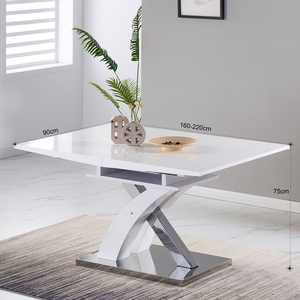 Bàn Ăn Sang Trọng Có Độ Bóng Cao Mở Rộng Hình Bướm MDF Hiện Đại Mô Hình Ý Trong Đồ Nội Thất Phòng Ăn - Product Image 5