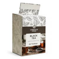 Boîte à thé en papier écologique imperméable personnalisée, emballage en carton rigide, 40 sachets de thé, boîte cadeau pour thé noir