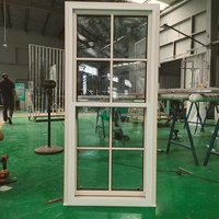 Fenêtre à guillotine double de style américain solide avec grille à ouverture verticale coulissante vers le bas pour le type de rideau à persiennes extérieur