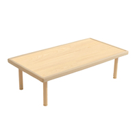 Bureau d'étude pour enfants à hauteur réglable, plateau en bois de bouleau massif et pieds en métal, table rectangulaire 126x66cm avec bords doux pour l'école et le centre commercial
