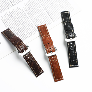 Correa de Reloj de Cuero Vacuno Genuino de 20, 22, 24 y 26 mm, Diseño Retro con Grabado Único y Acabado Encerado, Correa Suave para Relojes Inteligentes - Product Image 4