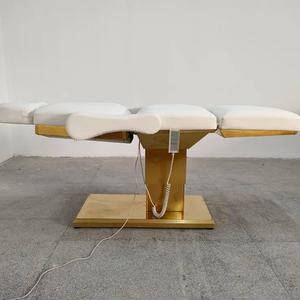 Comfortable All Purpose Commercial Furniture Cream Yellow Electric Cosmetology Cosmetic Facial Extension Chair <b>Bed</b> Table - Product Image 4