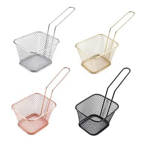 Porta batatas fritas quadradas, aço inoxidável, alimentos fritos, mesa de servir, óleo residual, cesta de batatas fritas, venda imperdível - Product Image 1