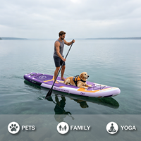 Planche à pagaie gonflable junior 290 cm, design violet, épaisseur 5 pouces, durable, largeur 31 pouces, vente en gros, usine OEM, certifiée CE et BSCI