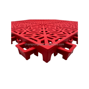 Suelo suspendido de conexión suave con patrón de rejilla para bádminton Baldosas de cancha entrelazadas modulares de plástico PP para exteriores portátiles - Product Image 5