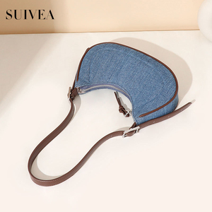 Usine directe mode femmes sacs Europe et États-Unis rue rétro tendance Denim Hit couleur sac sous les bras sac à bandoulière - Product Image 5