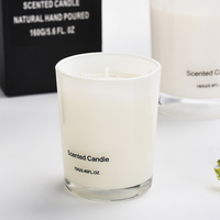 Bougie parfumée blanche en cire de soja naturelle de qualité supérieure, à prix abordable, avec emballage personnalisé pour la maison, marque privée