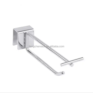 Support d'affichage mural en acier inoxydable avec crochets pour panneau perforé, finition chromée, capacité supérieure à 12 kg, pour supermarché - Product Image 2