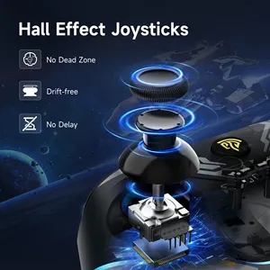 Manette de jeu PC sans fil No Drift EasySMX X15 avec joystick à effet Hall, <span class=keywords><strong>2</strong></span> boutons arrière, <span class=keywords><strong>2</strong></span>,4 GHz, éclairage RGB, design ergonomique et détection de mouvement - Product Image 3