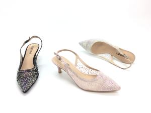 Chaussures de fête AB strass couleur automne meilleure façon dames femmes bout pointu <span class=keywords><strong>talon</strong></span> Med <span class=keywords><strong>5</strong></span> <span class=keywords><strong>CM</strong></span> PU caoutchouc été femmes fronde chaussures noires - Product Image 2