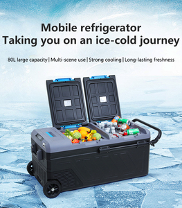 Double-DOOR Battery Powered USB Máy nén Tủ lạnh xe tủ lạnh tủ đông cho cắm trại RV ngoài trời khách sạn hộ gia đình - Product Image 3