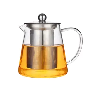 高品质32盎司/950毫升咖啡玻璃茶壶，配有可拆卸不锈钢浸泡器/过滤器
