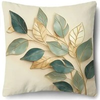 Taie d'oreiller à motif de feuilles de style moderne et housse de coussin de chambre à coucher pour hôtel, maison, salon, canapé