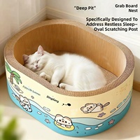 Griffoir et lit combinés pour chat en carton ondulé renforcé, durable, résistant aux griffures, anti-déchirure, style mignon, outil de ponçage des ongles