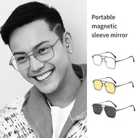 Lunettes de soleil polarisées 3-en-1 à vision nocturne 3D magnétiques à clipser pour pilotes, monture métallique, pour femmes et hommes, compatibles avec les verres de prescription pour myopie, collection 2024
