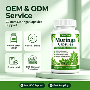 Cápsulas de Moringa <span class=keywords><strong>en</strong></span> Polvo de Marca Privada, Suplemento Herbal, Vitaminas y Aminoácidos, Suplemento Natural de Superalimento Verde, Cápsulas Veganas - Product Image 6