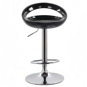 Taburete de <span class=keywords><strong>Bar</strong></span> Giratorio Ajustable de Plástico Negro Estilo Chino Moderno, Apto para Cocinas, Bares Domésticos y Restaurantes - Product Image 1