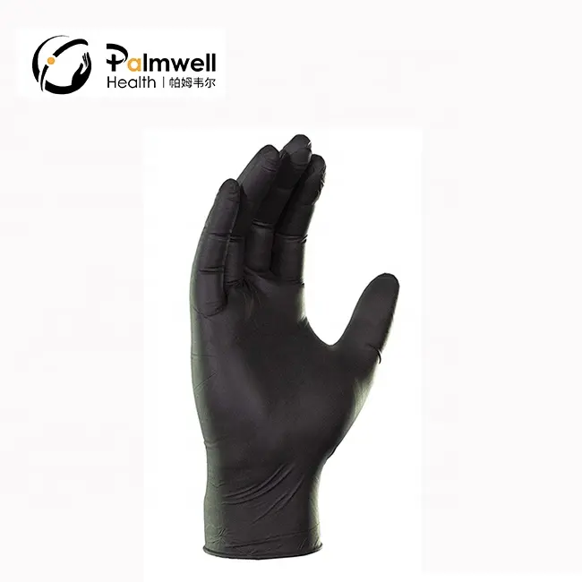 指の質感とパウダーフリーの使い捨てニトリル手袋食品グレードの皮膚接触安全なニトリル手袋