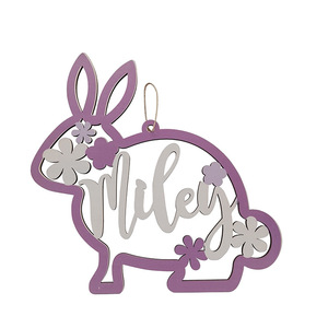 Happy <span class=keywords><strong>pâques</strong></span> <span class=keywords><strong>2023</strong></span> <span class=keywords><strong>pâques</strong></span> fête en bois signe suspendu lapin bébé lettre artisanat scène mise en page ornement suspendu - Product Image 1