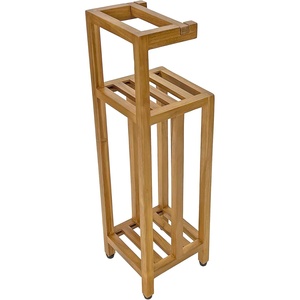 <span class=keywords><strong>Portarrollos</strong></span> <span class=keywords><strong>de</strong></span> Papel Higiénico <span class=keywords><strong>de</strong></span> Teca Sólida <span class=keywords><strong>de</strong></span> Dos Niveles, Moderno, Independiente, con Almacenamiento - Product Image 6