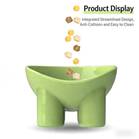 Gamelle pour animaux de compagnie en plastique couleur macaron, forme jambe d'éléphant, étanche IPX5, moderne, 500 ml, avec protection automatique du cou pour chat