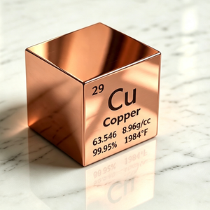 1.5" 38.1mm Copper Cube 99.9% Pure Cu Periodic <b>Table</b> Element Cube Engraved Density Metal Block for Science Education Display - Product Image 2