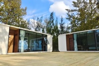 Villa de luxe en forme de capsule, préfabriquée, modulaire, portable, cabine, mini-maison, conteneur de couchage, appartement en capsule